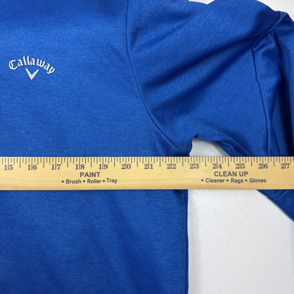 Callaway Pullover Mens Large Blue Quarter Zip Jacket Dri Fit Cloth Lined Golf - Picture 9 of 10